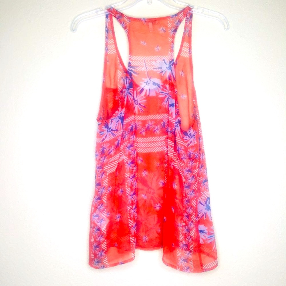 JOIE Orange Tropical Print Racerback Tank - Picture 2 of 5